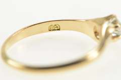 14K Yellow Gold 0.32 Ct Diamond Solitaire Victorian Engagement Ring