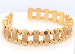 Handsome Yellow Gold Wide Cuff Bangle