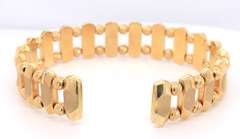 Handsome Yellow Gold Wide Cuff Bangle