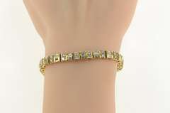 14K Yellow Gold 8.30 Ctw Baguette Diamond Encrusted Tennis Bracelet