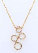 Brilliant Yellow Gold Diamond Circle Station Pendant on Chain