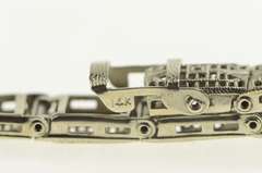 14K White Gold Art Deco Filigree Marquise Syn. Sapphire Bracelet