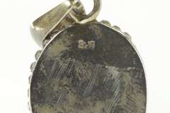 Sterling Silver Oval Moonstone Cabochon Southwestern Pendant