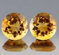 High fire 6.82ct golden yellow Citrine pair