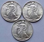 1941 1945 1946 Frosty White BU Walker Halves