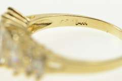 14K Yellow Gold Marquise Baguette CZ Graduated Statement Ring