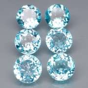 Superb quality 9.15ct 6 pc sky blue Topaz set