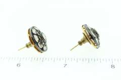 Beautiful Spiral Mine Cut Diamond Earrings with Dark Silver