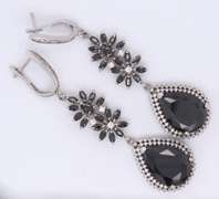 925 Sterling Silver Group Lot of Black Onyx and Cubic Zirconia Jewelry