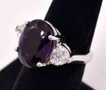 Amazing Approx. 7.36CTS Amethyst and Approx. 1.48CTW Diamond Ring in 18K White Gold