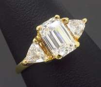 Custom GIA Certified 1.63CTW Three Stone Diamond Engagement Ring