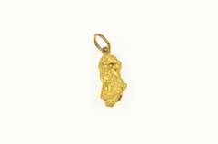 22K Yellow Gold Raw Abstract Cluster Textured Nugget Charm/Pendant