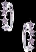 Exciting Star Studded Diamond 18k White Gold Earrings