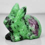Adorable 65.89ct Ruby in Zoisite carving