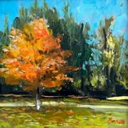 Orange Explosion Original Art by Bruno Baran