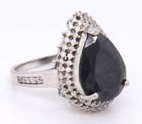 925 Sterling Silver Group Lot of Black Onyx and Cubic Zirconia Jewelry