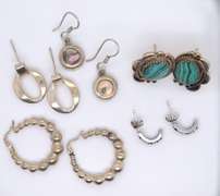Group Lot of Vintage 925 Sterling Silver Earrings