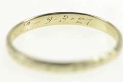 14K White Gold 2.4mm Art Deco Ornate Floral Wedding Band Ring