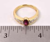 Marvelous Ruby and Diamond Band Ring in 18K Yellow Gold