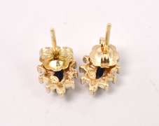 Dazzling Sapphire and Diamond Earrings in Yellow Gold