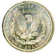 Bright White 1896 Morgan Silver Dollar