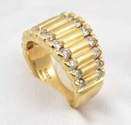 Modern 2 Rows of Diamonds Ring