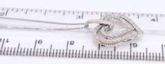Wonderful White Gold Double Heart Diamond Pendant on Chain