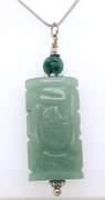 Green Jade Pendant on Snake Chain