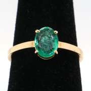 Lovely Emerald Solitaire 14kt Ring