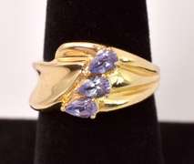 Wonderful Purple Gemstone Ring in 14K Yellow Gold