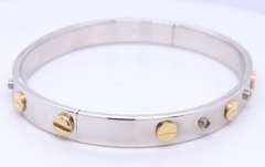 Powerful 14kt White Gold Bangle Bracelet