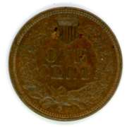 1865 Indian Head Cent with Full LIBERTY