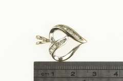 10K White Gold Curvy Heart Love Symbol Classic Romantic Pendant