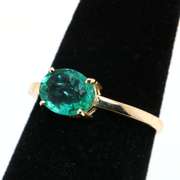Enticing Emerald Solitaire 14kt Ring