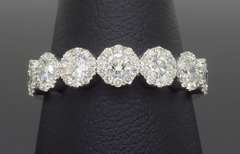 5 Stone Diamond Halo Band