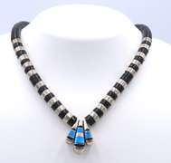 Vintage Sterling Silver Turquoise Necklace