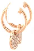 New Gabriel & Co Pave Diamond Disc Dangle Hoop Earrings