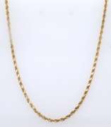 Simple Yellow Gold Rope Chain Necklace