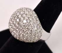 Delightful 5.00 Carat Diamond Dome Ring in 14K White Gold