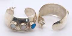 Lot of 3 Vintage Sterling Silver Hoop Earrings