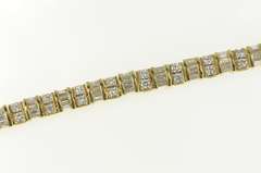 14K Yellow Gold 8.30 Ctw Baguette Diamond Encrusted Tennis Bracelet