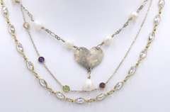 Group Lot of 3 Sterling Silver Necklaces
