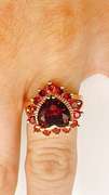 22kt Gold Plated Garnet Cocktail Ring