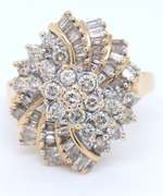 Powerful Yellow Gold Diamond Cluster Ring