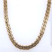 Wonderful Italian Yellow Gold Woven Necklace