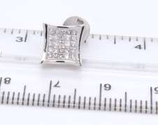 Divine White Gold Invisible Set Princess Cut Diamond Earrings