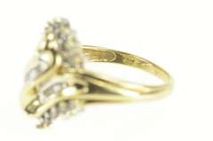 10K Yellow Gold 0.42 Ctw Wavy Diamond Statement Bypass Ring