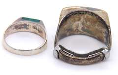 Vintage Sterling Silver Lot of 2 Turquoise Rings
