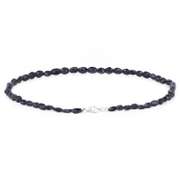 Rhodium Plated 6.89ctw Black Sapphire Bracelet