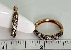 14K Rose Gold Champagne Diamond Hoops